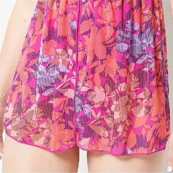 Denim & Co Beach Layered Swim Dress Fuchsia Sz 22 - Picture 4 of 5